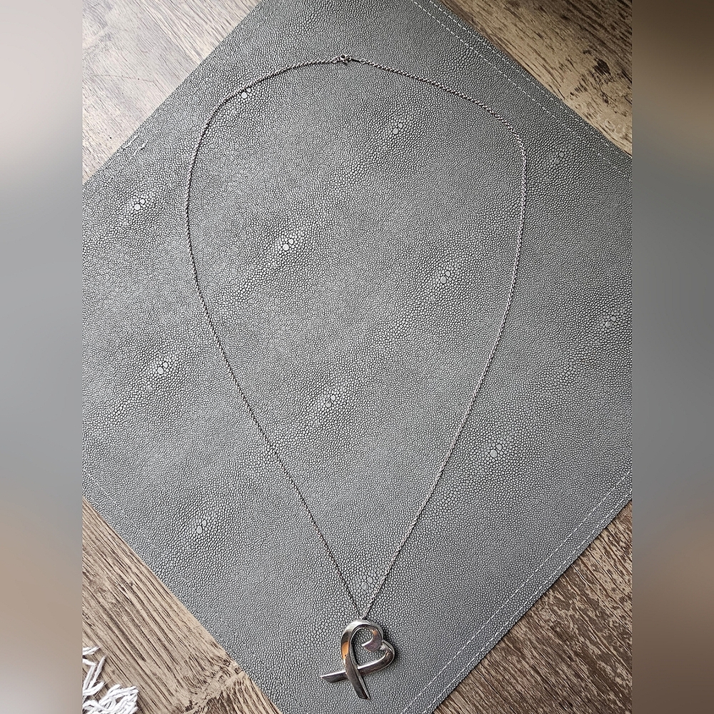 Tiffany&Co. Extra-Large 'Loving Heart' Pendant Necklace in Sterling Silver 34in